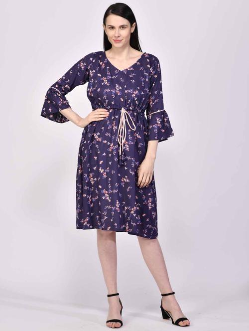 purple rayon aline dress - 18187404 - Very Small Image - 1