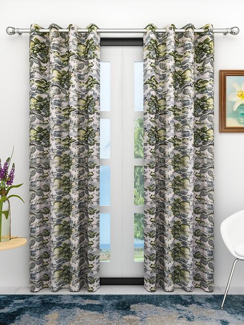 athom living eazy home premium polyester designer floral  door curtain 7ft pack of 2 - 18187494 - Very Small Image - 1