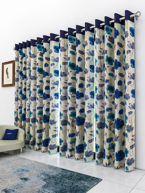 athom living eazy home premium polyester designer floral  door curtain 7ft pack of 4 - 18187522 - Very Small Image - 1
