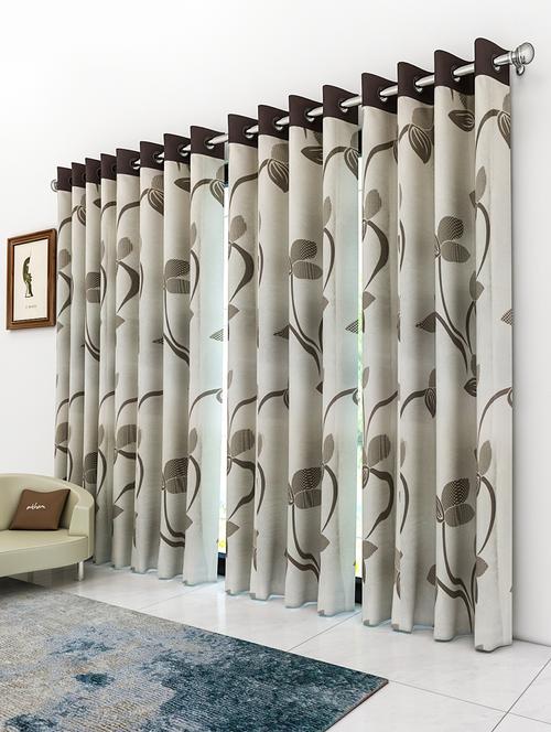 athom living eazy home premium polyester designer floral  door curtain 7ft pack of 4 - 18187523 - Very Small Image - 1