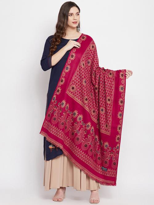 red acro wool shawl - 18188137 - Very Small Image - 1