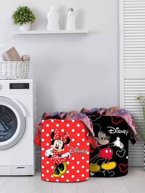 kuber industries disney print 2pcs waterproof cotton laundry bag, laundry organizer (red & black ) - 18188470 - Very Small Image - 1