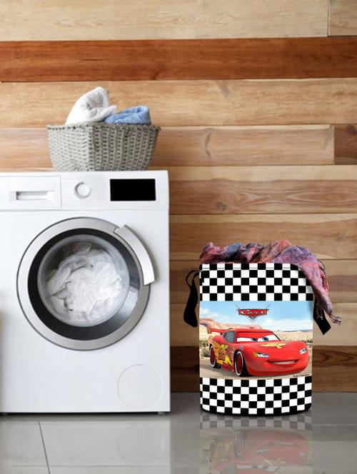 kuber industries disney print waterproof cotton laundry bag, laundry basket organizer 45 l (brown) - 18188475 - Very Small Image - 1