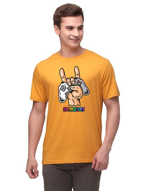 yellow chest printed t-shirt - 18188623 - Very Small Image - 1