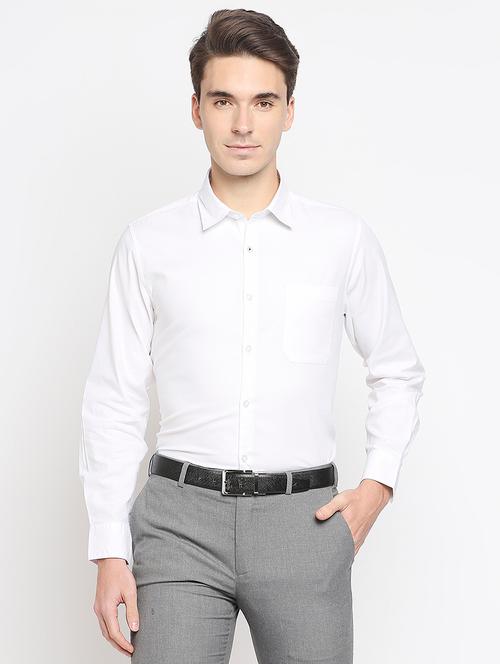 white solid formal shirt - 18191886 - Very Small Image - 1