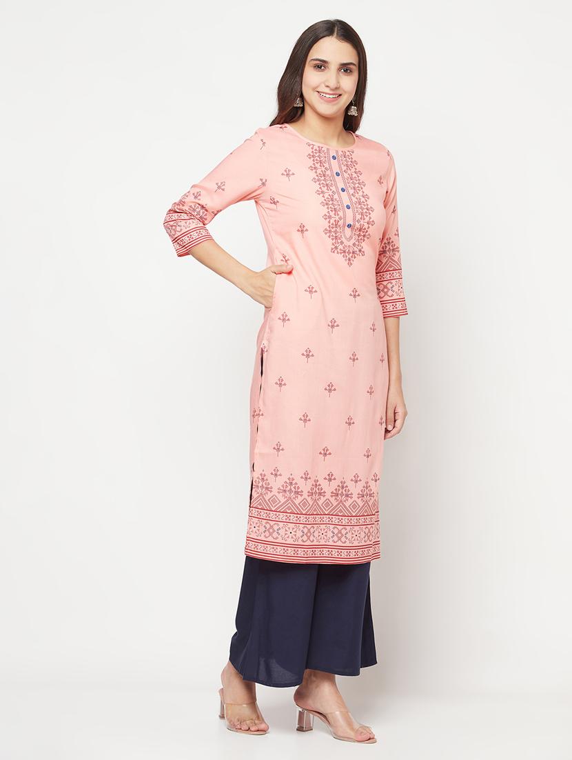 women's straight kurta - 18192086 - Standard Image - 3