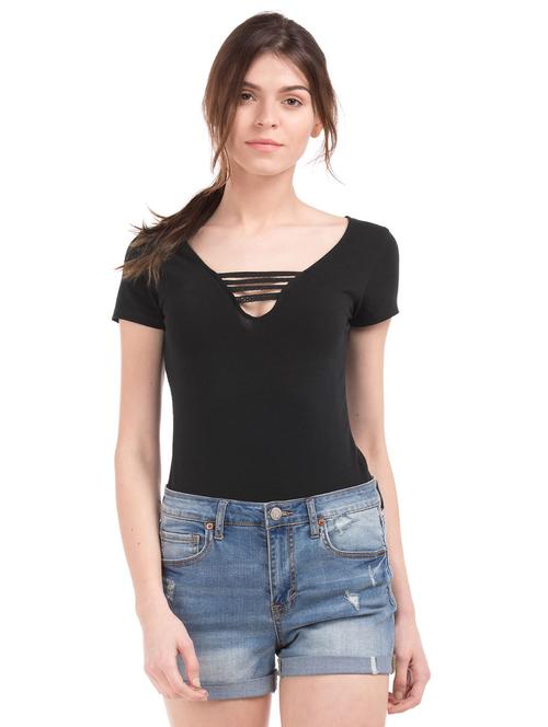black solid regular top - 18194842 - Very Small Image - 1