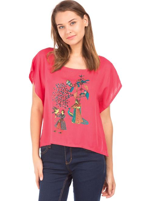 round neck embroidered detail  top - 18194888 - Very Small Image - 1