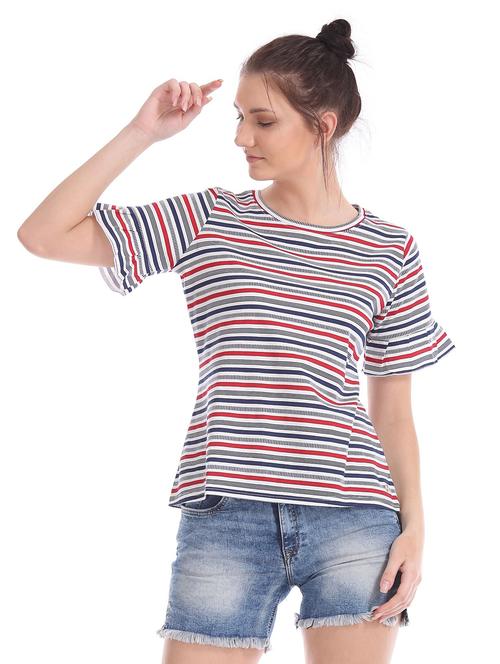 white stripe regular top - 18195503 - Very Small Image - 1