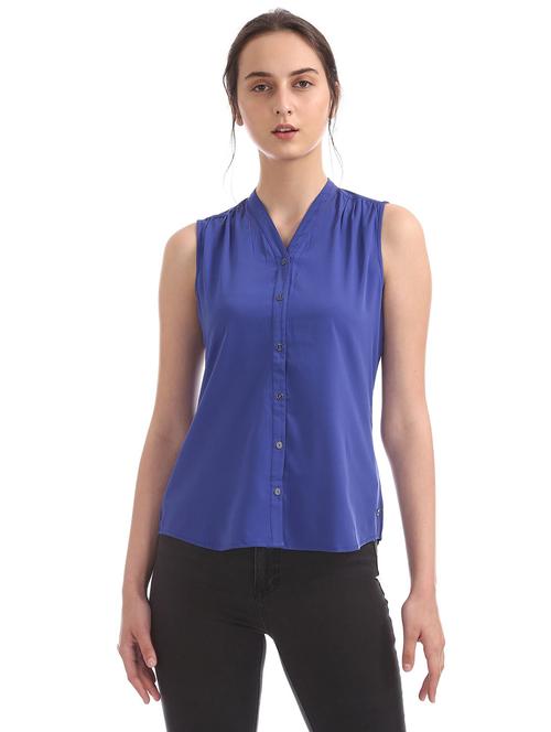 blue solid regular top - 18195554 - Very Small Image - 1