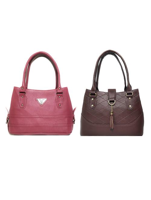multi colored leatherette (pu) combo handbag - 18196877 - Very Small Image - 1