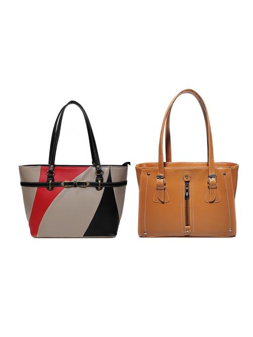 multi colored leatherette (pu) combo handbag - 18197039 - Very Small Image - 1