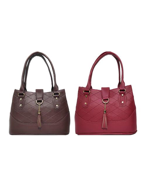 multi colored leatherette (pu) combo handbag - 18197088 - Very Small Image - 1