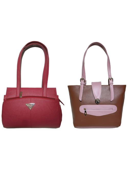 multi colored leatherette (pu) combo handbag - 18197303 - Very Small Image - 1