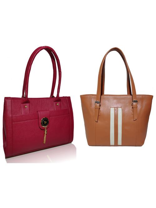 multi colored leatherette (pu) combo handbag - 18197348 - Very Small Image - 1