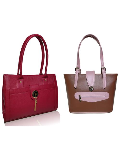 multi colored leatherette (pu) combo handbag - 18197365 - Very Small Image - 1