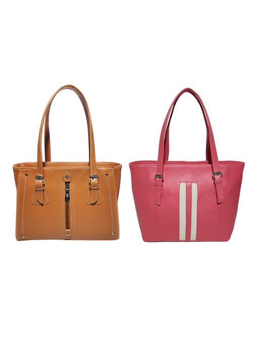 multi colored leatherette (pu) combo handbag - 18197738 - Very Small Image - 1