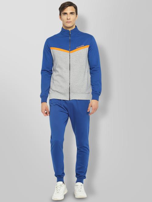 blue color block track pant full length track suit - 18199486 - Very Small Image - 1