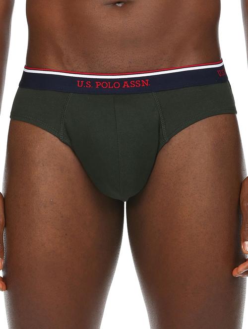 bottle green solid hipster brief - 18199852 - Very Small Image - 1