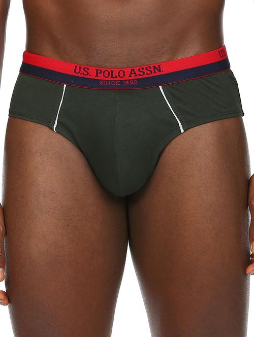 bottle-green solid hipster brief - 18199853 - Very Small Image - 1