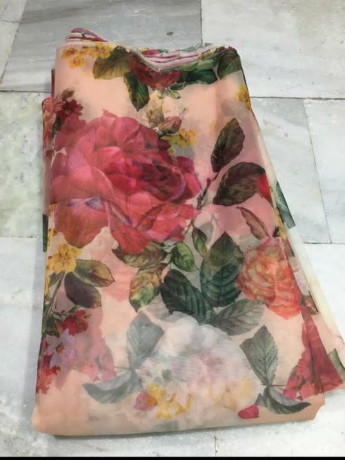 organza fabric for sarees 5.50 mtr  - 18200945 - Very Small Image - 1