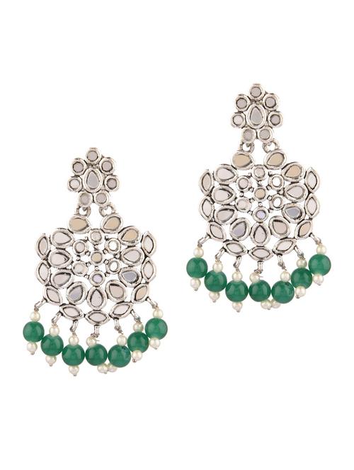 green metal chandellier earring - 18201487 - Very Small Image - 1