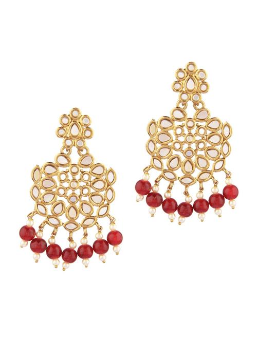 red metal chandellier earring - 18201491 - Very Small Image - 1
