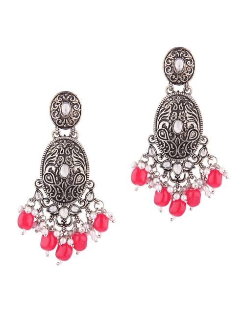 pink metal chandellier earring - 18201526 - Very Small Image - 1