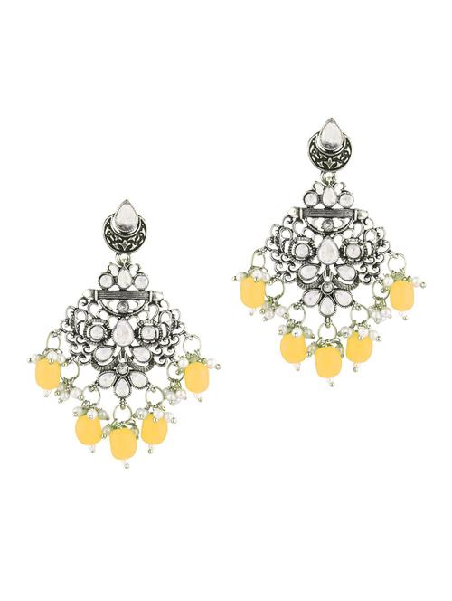 yellow metal chandellier earring - 18201545 - Very Small Image - 1