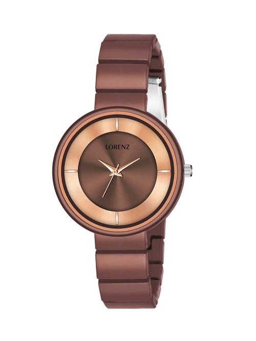 lorenz luxury finish brown analogue watch for women & girls | as-103a - 18201973 - Very Small Image - 1