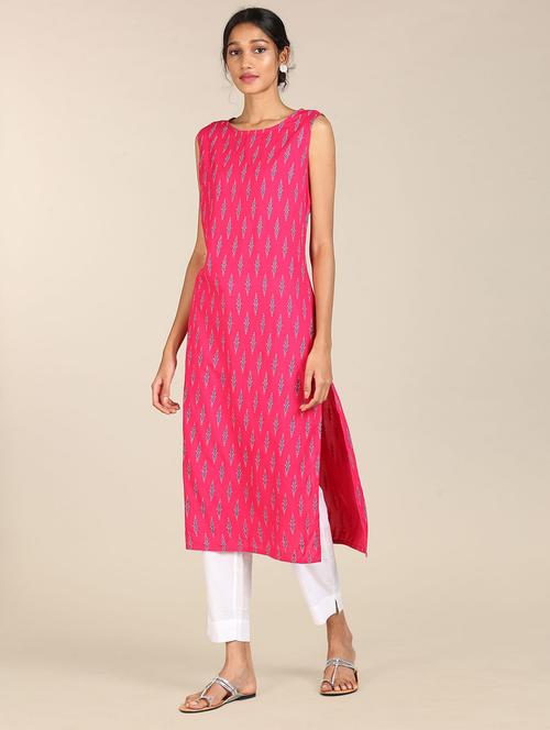 pink printed straight kurta - 18202407 - Very Small Image - 1