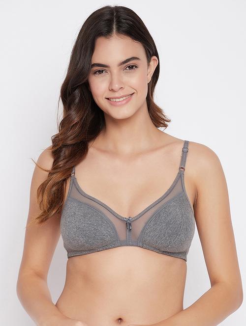 grey solid regular bra - 18204433 - Very Small Image - 1