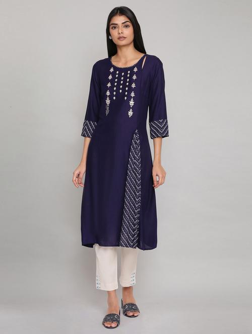 women's straight kurta - 18204770 - Very Small Image - 1