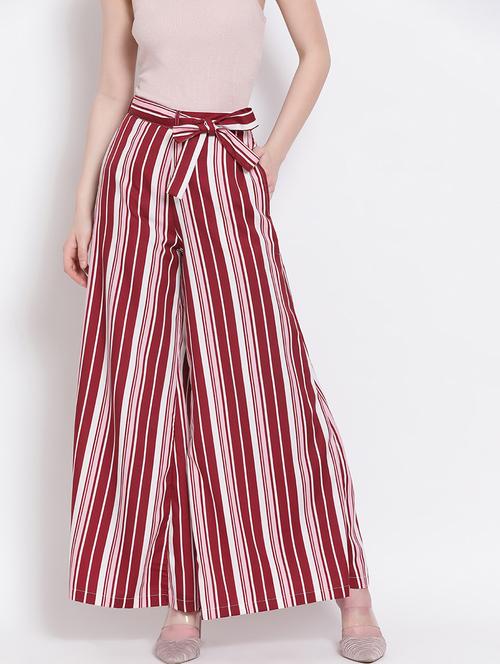 tie front striped palazzo - 18205226 - Very Small Image - 1