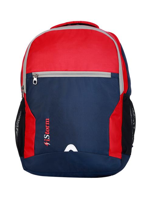 navy blue & red polyester backpack - 18205984 - Very Small Image - 1