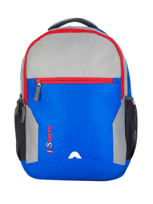 blue & grey red zip polyester backpack - 18205986 - Very Small Image - 1