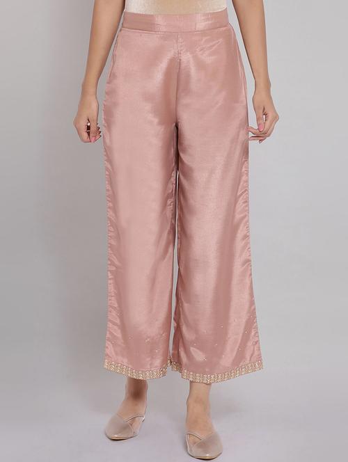 pink solid embellished palazzo - 18206293 - Very Small Image - 1