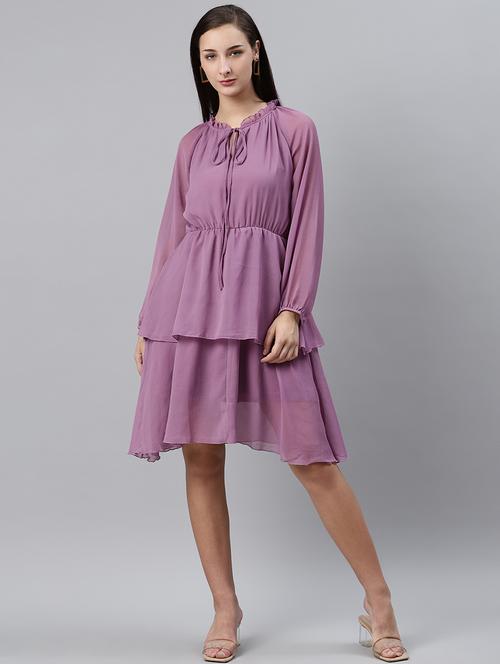 Women's Tiered Dress Solid Dress - 18206993 - Very Small Image - 1