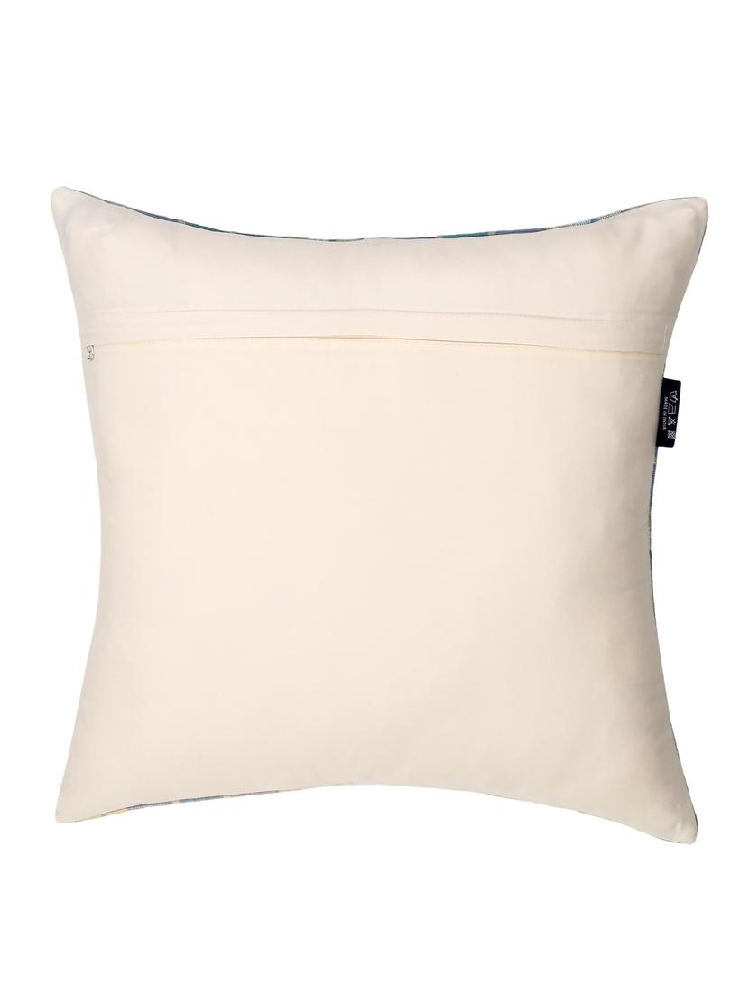 mezposh maverick beige & multi color cotton checkered seating cushion covers (18x18 inch) set of 2 - 18207941 - Standard Image - 3