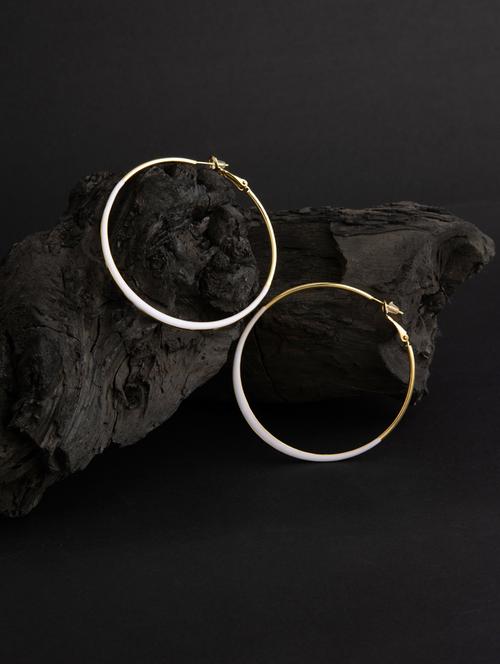 white metal hoop earring - 18208270 - Very Small Image - 1