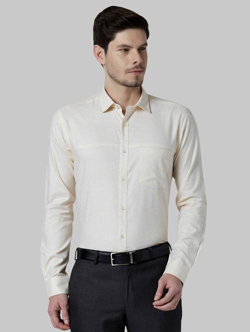 cream melange formal shirt - 18208331 - Very Small Image - 1