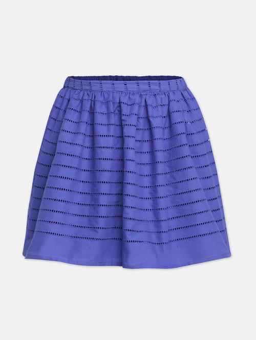 blue solid flared skirt - 18209613 - Very Small Image - 1
