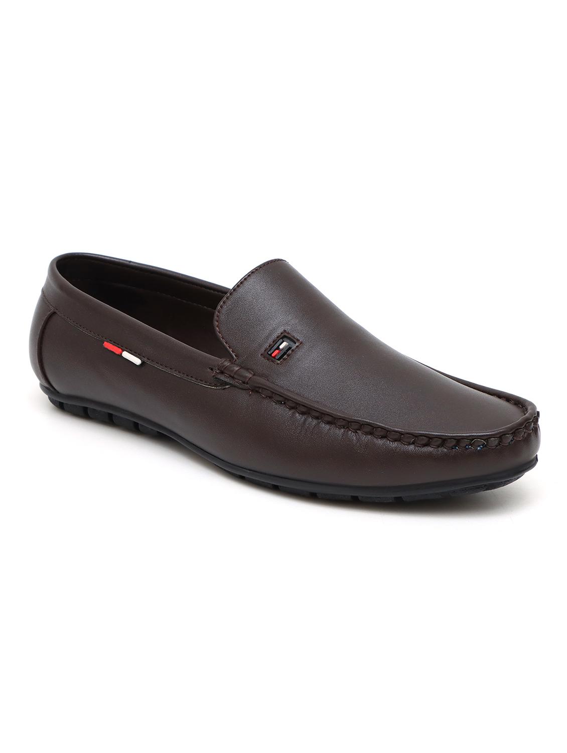 brown synthetic slip on loafers - 18211179 - Standard Image - 3