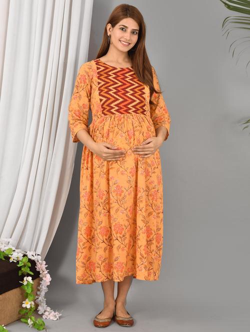 printed maternity wear dress - 18211399 - Very Small Image - 1