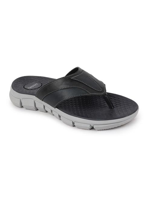 black pu slip on slippers - 18211996 - Very Small Image - 1