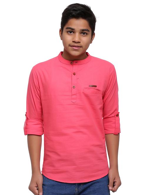 pink solid kurta  - 18212024 - Very Small Image - 1