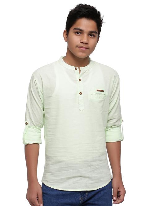 green solid kurta  - 18212025 - Very Small Image - 1