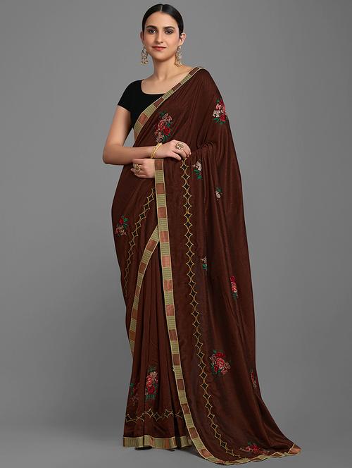 women's embroidered saree - 18213921 - Very Small Image - 1
