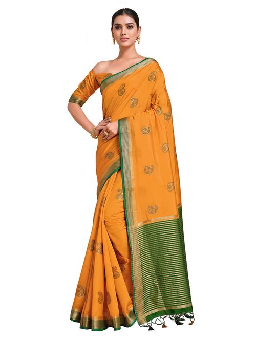 women's self design orange colored saree - 18214961 - Very Small Image - 1