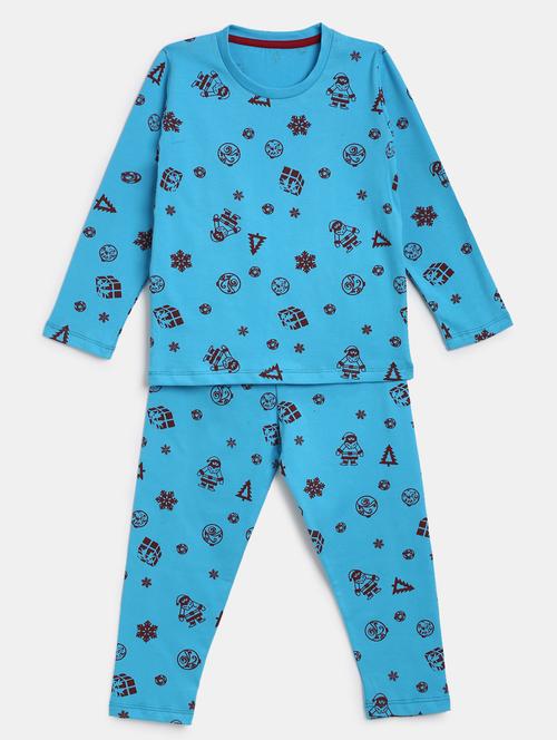 round neck printed nightwear pajama set  - 18215791 - Very Small Image - 1